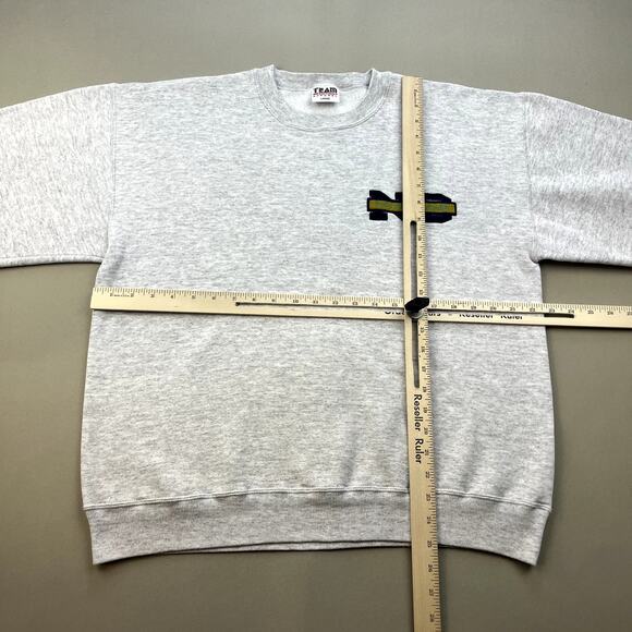 Vintage Notre Dame Fighting Irish Sweatshirt Adult Medium Gray University 90s - Picture 8 of 11